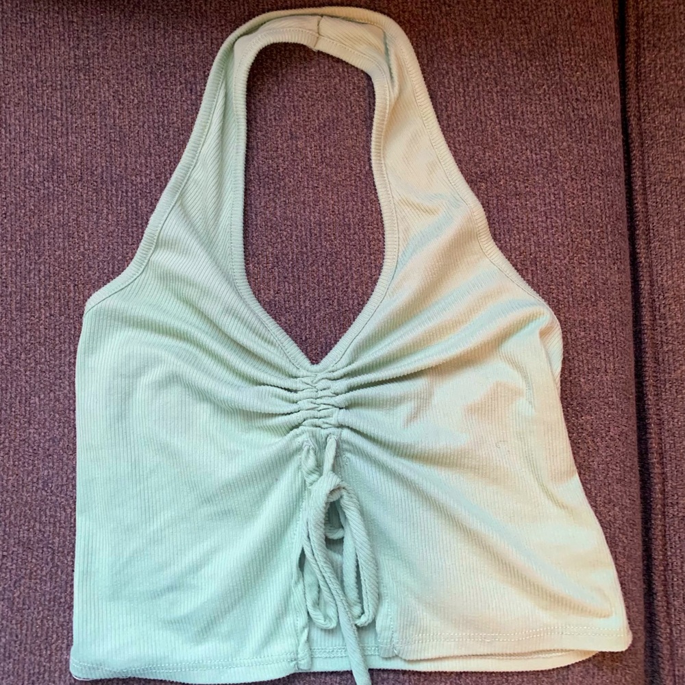 Green halter top